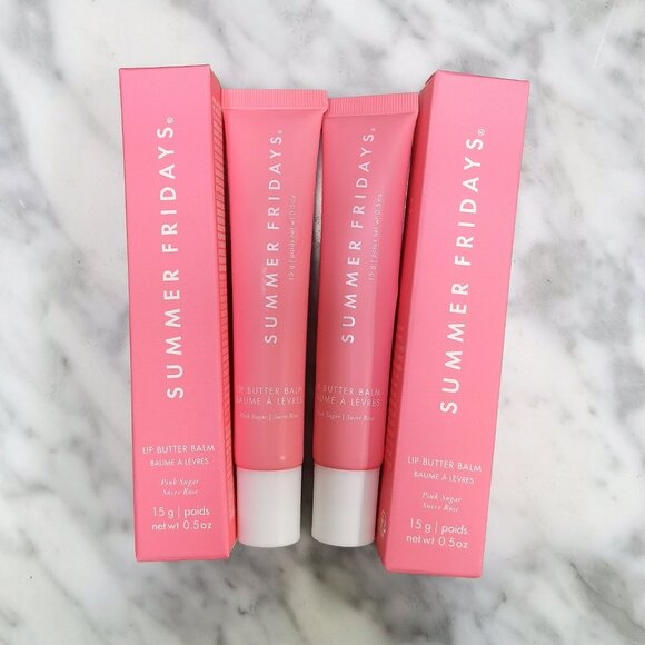 2Pcs:Pink Sugar/Summer Fridays Lip Butter Balm/New - Picture 1 of 3